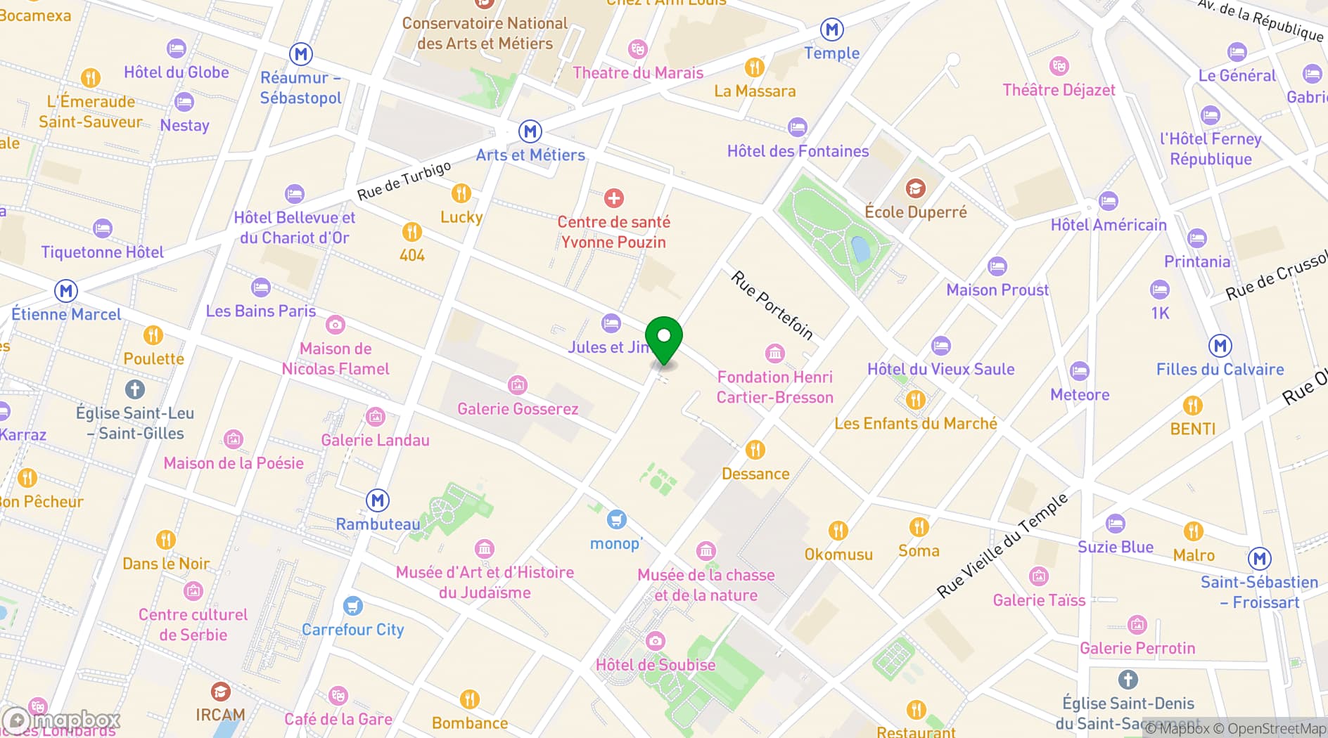 Map showing Temple & Chapon
