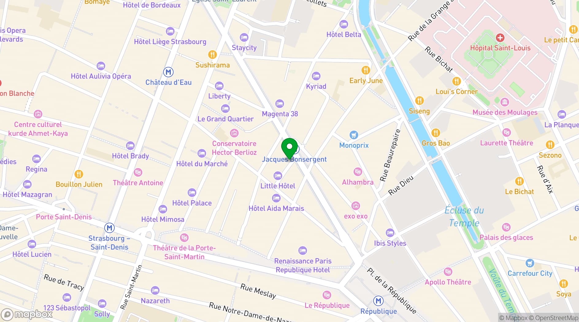 Map showing 9Hotel République