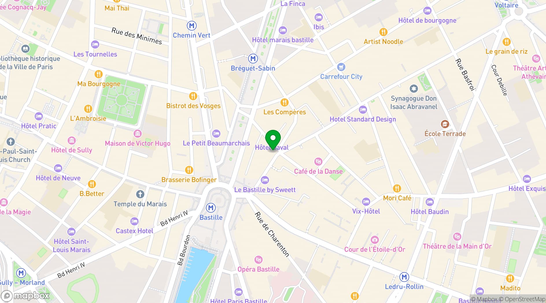 Map showing La Reverie