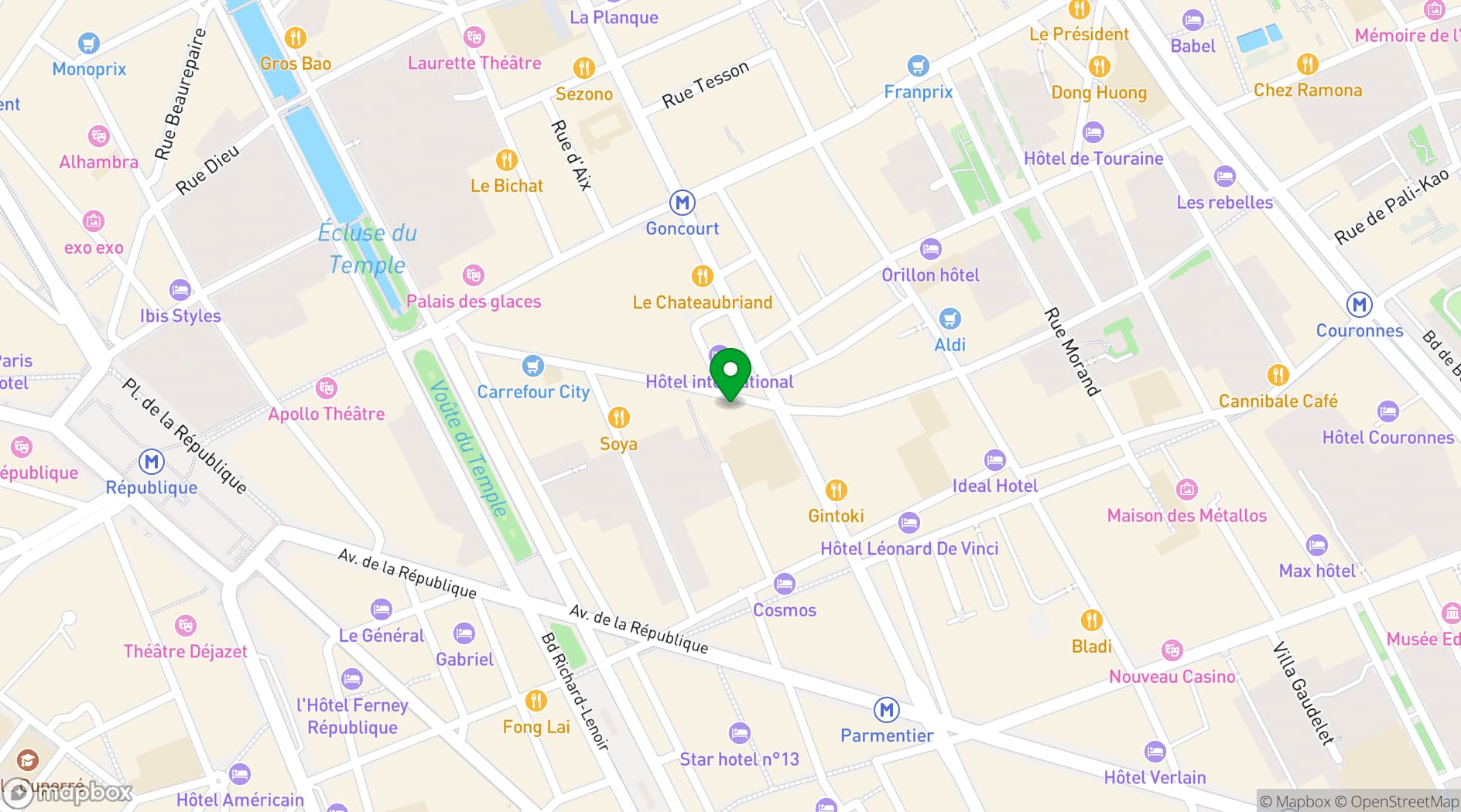 Map showing Amâlia Restaurant