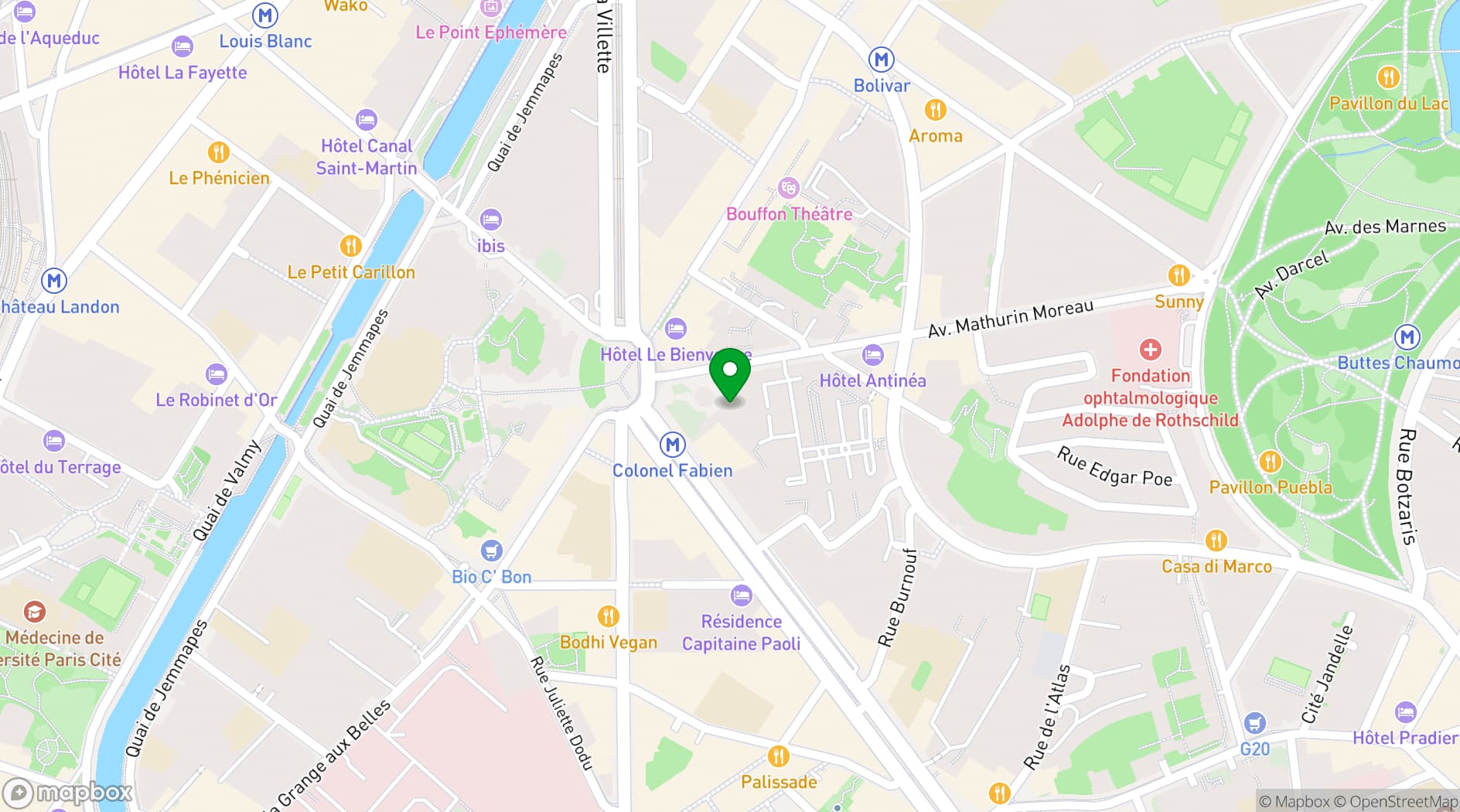 Map showing Espace Niemeyer