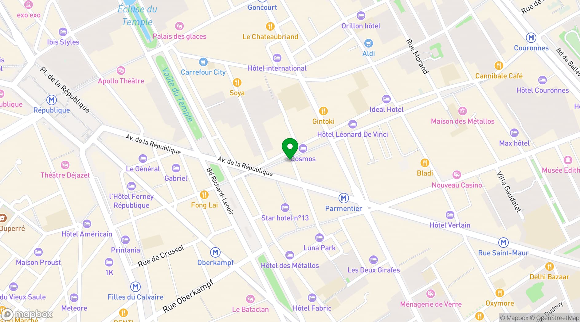 Map showing Astier