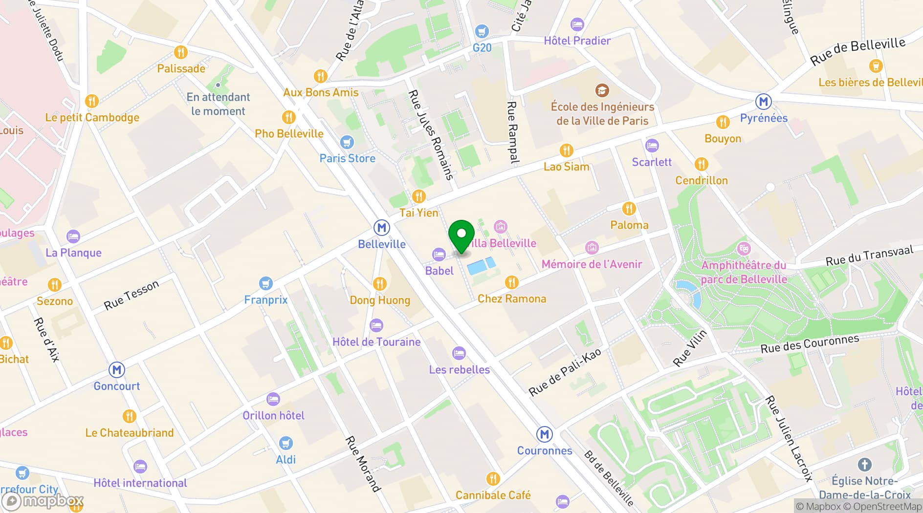 Map showing Le Grand Bain