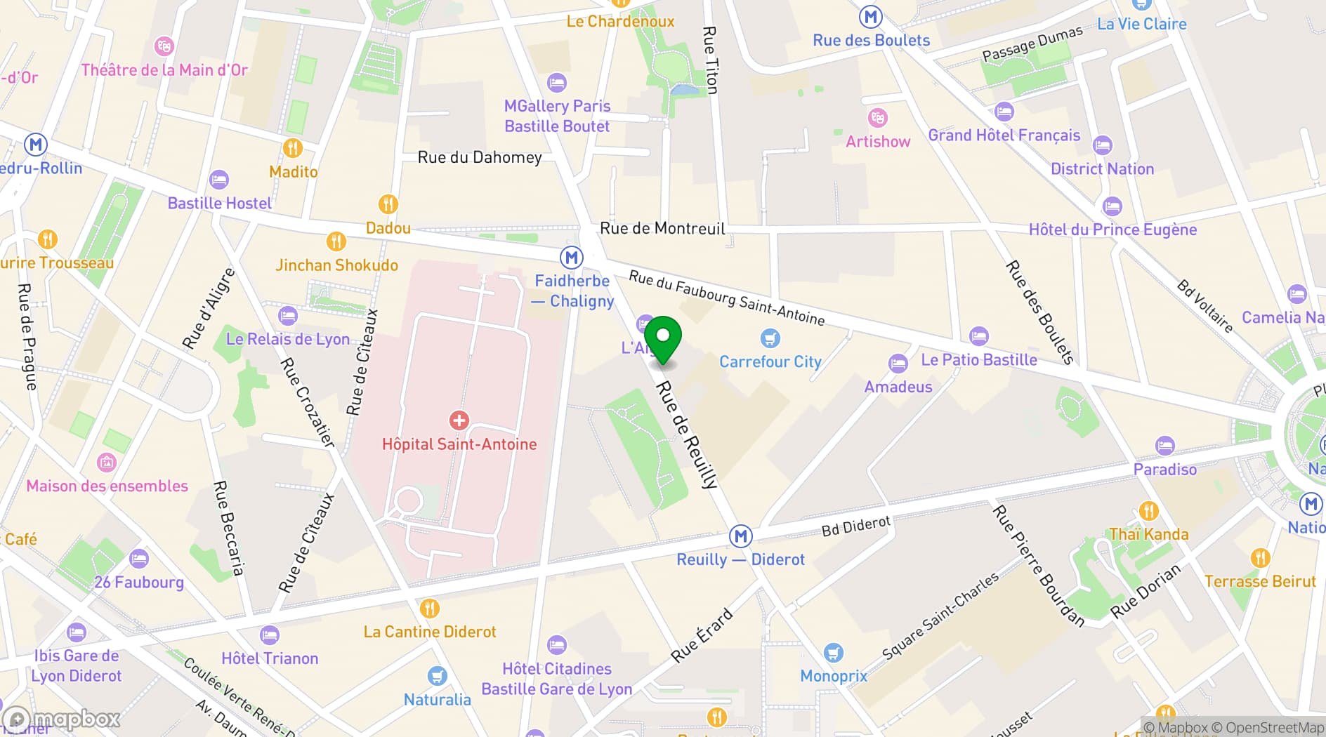 Map showing Espace Reuilly