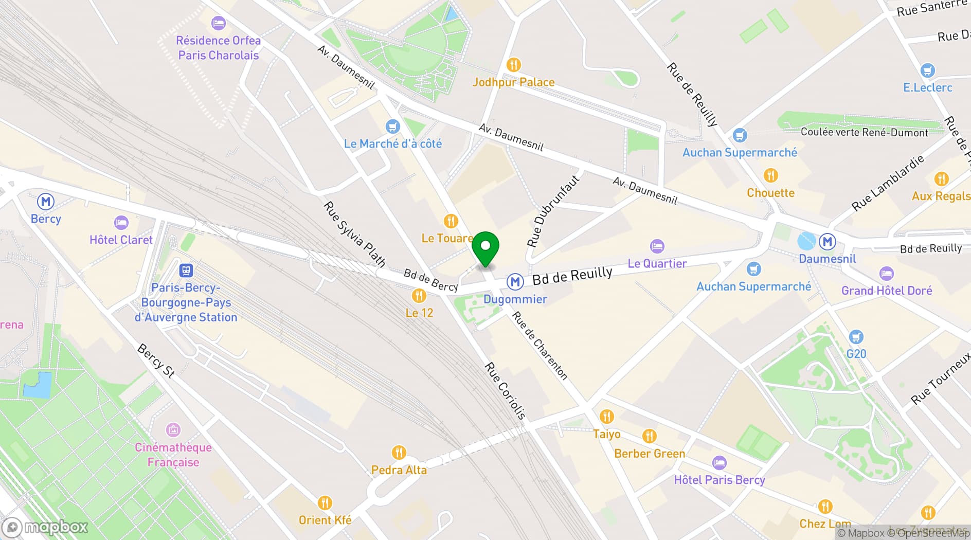 Map showing Les Pavillons de Bercy
