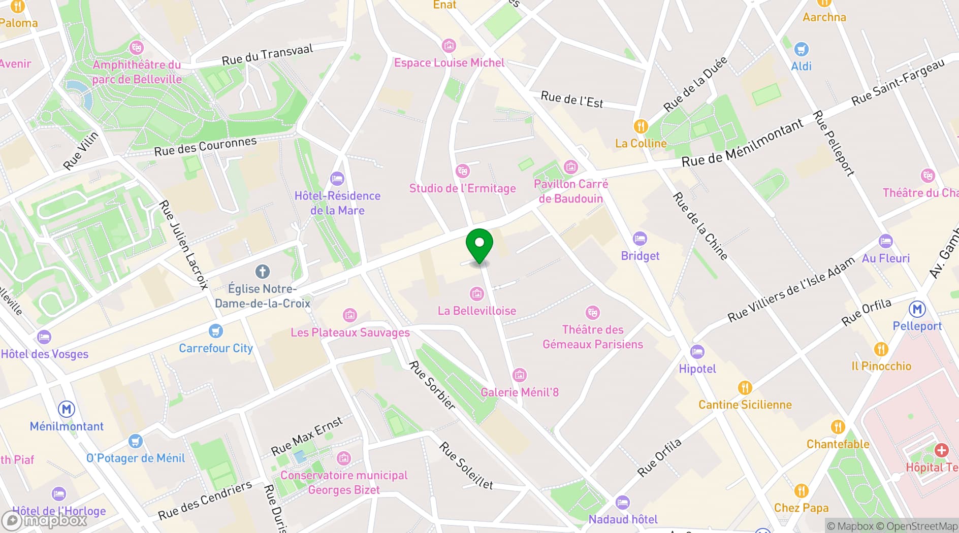Map showing Le Solaris
