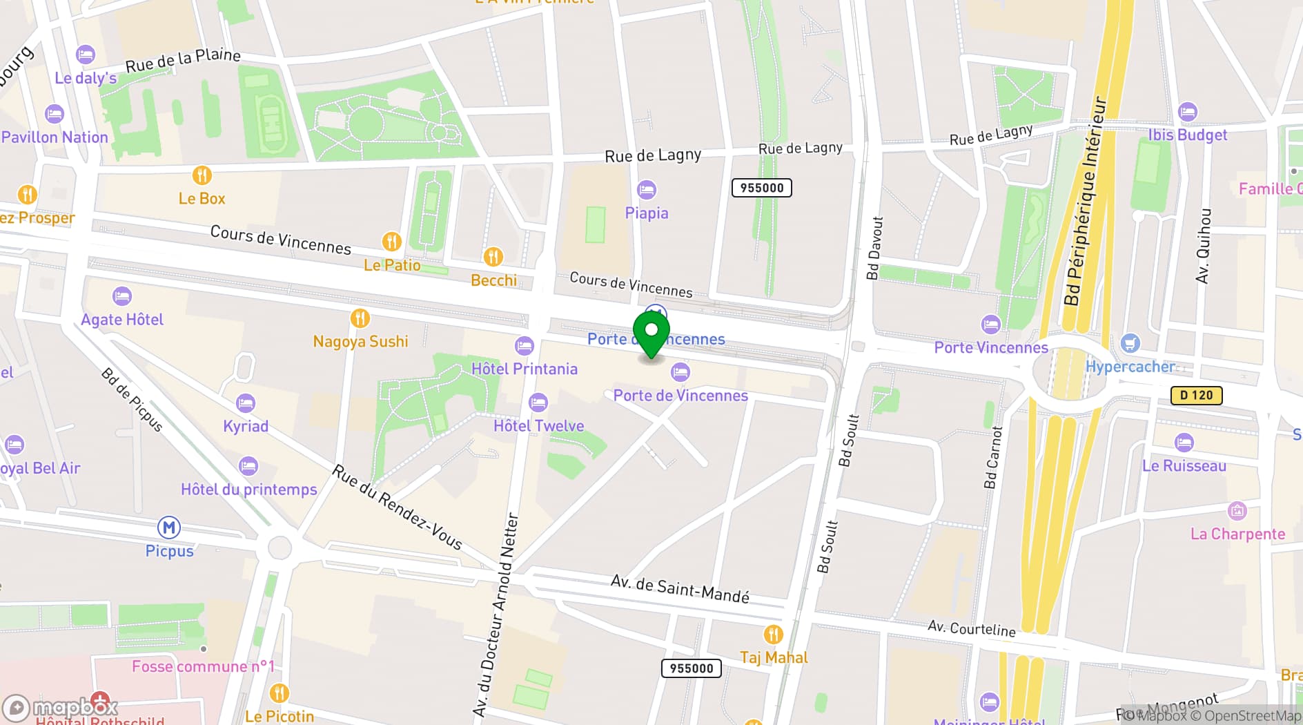 Map showing ibis Styles Paris Nation Cours de Vincennes