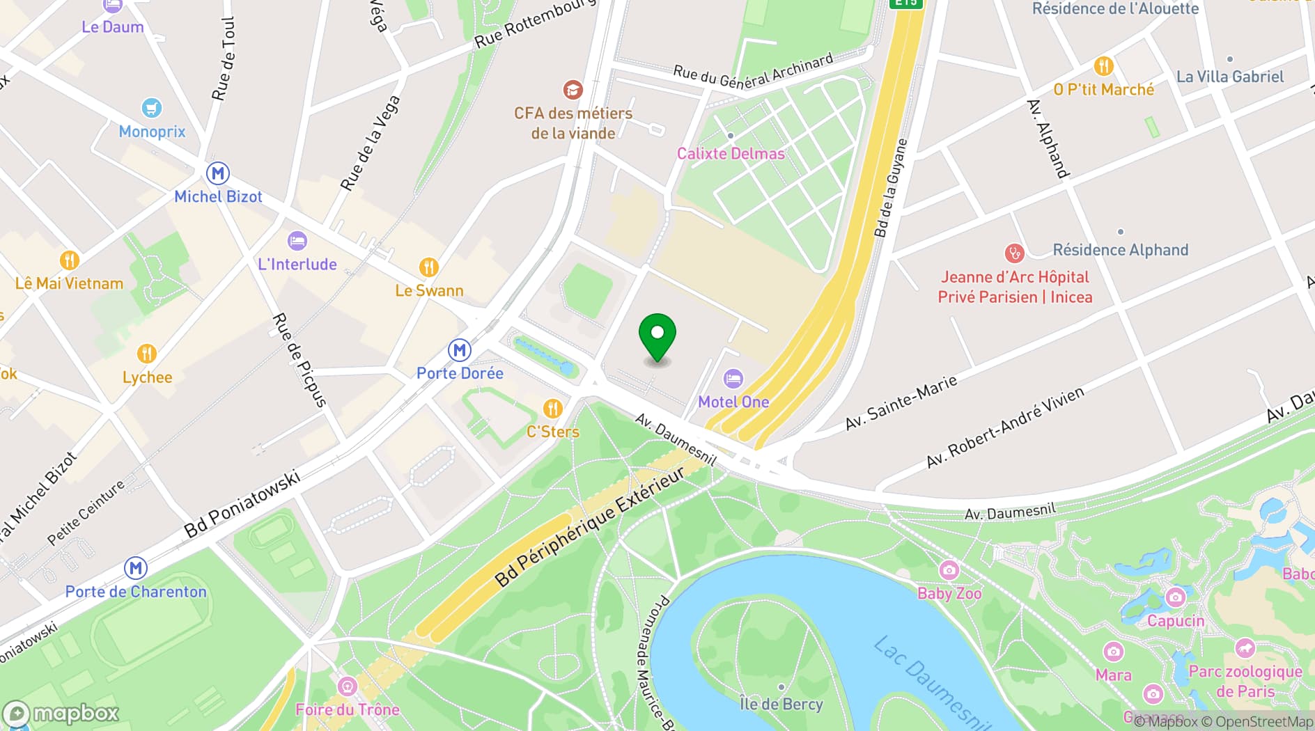 Map showing Palais de la Porte Dorée