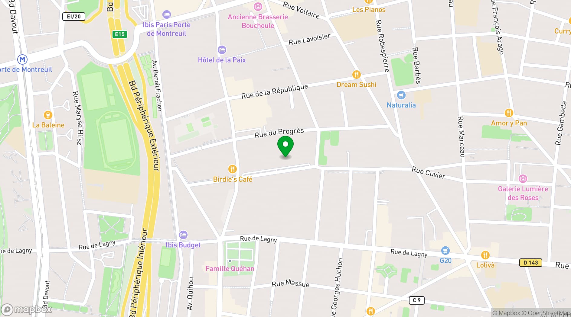 Map showing Espace Royal