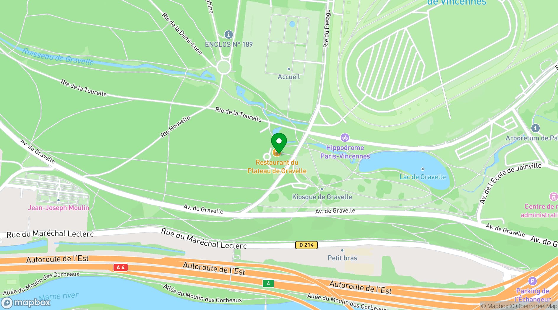 Map showing Pavillon Gravelle