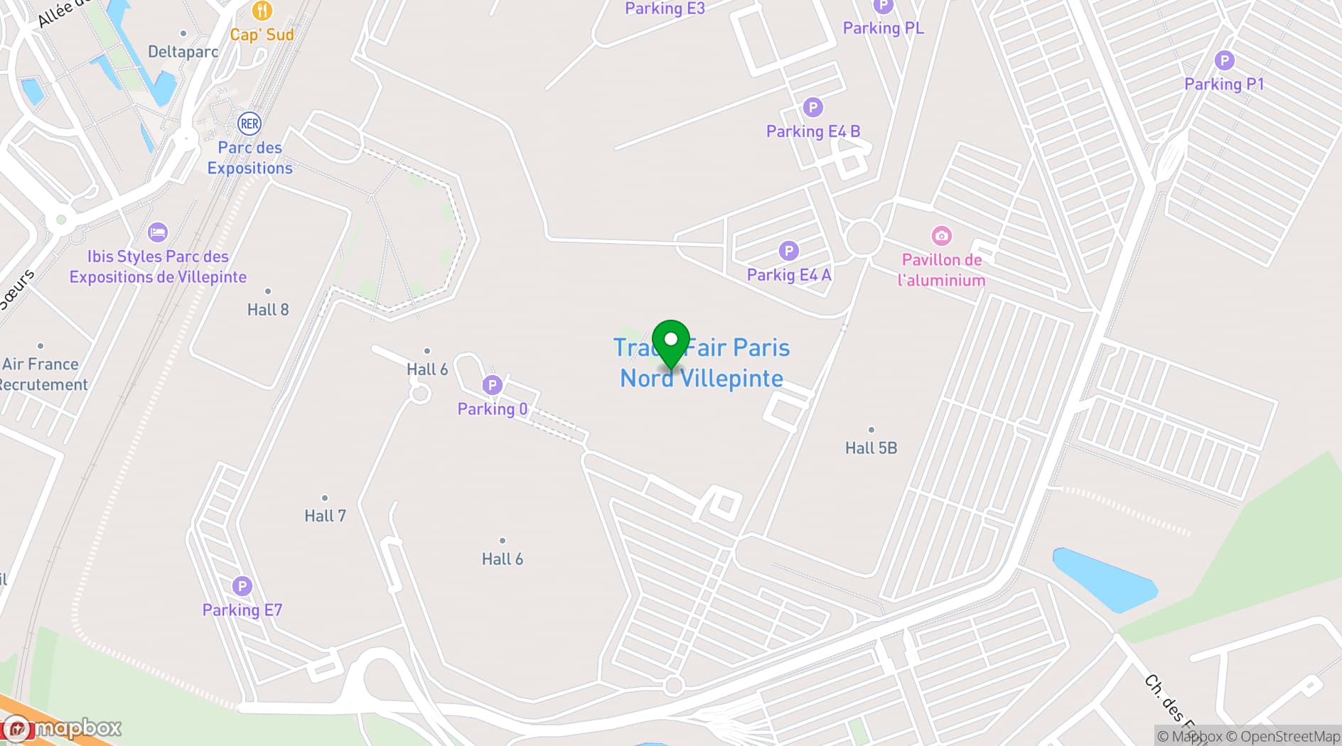 Map showing Paris Nord Villepinte