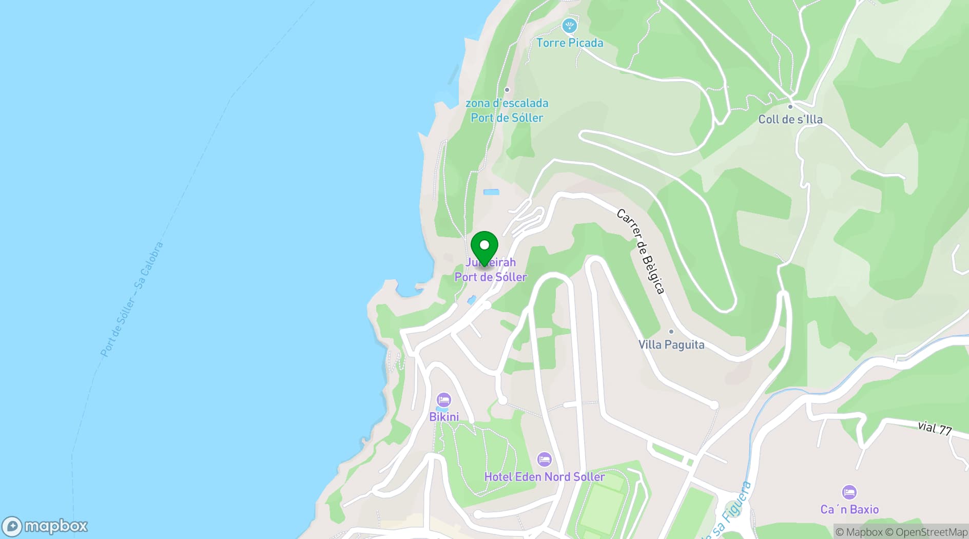 Map showing Jumeirah Mallorca