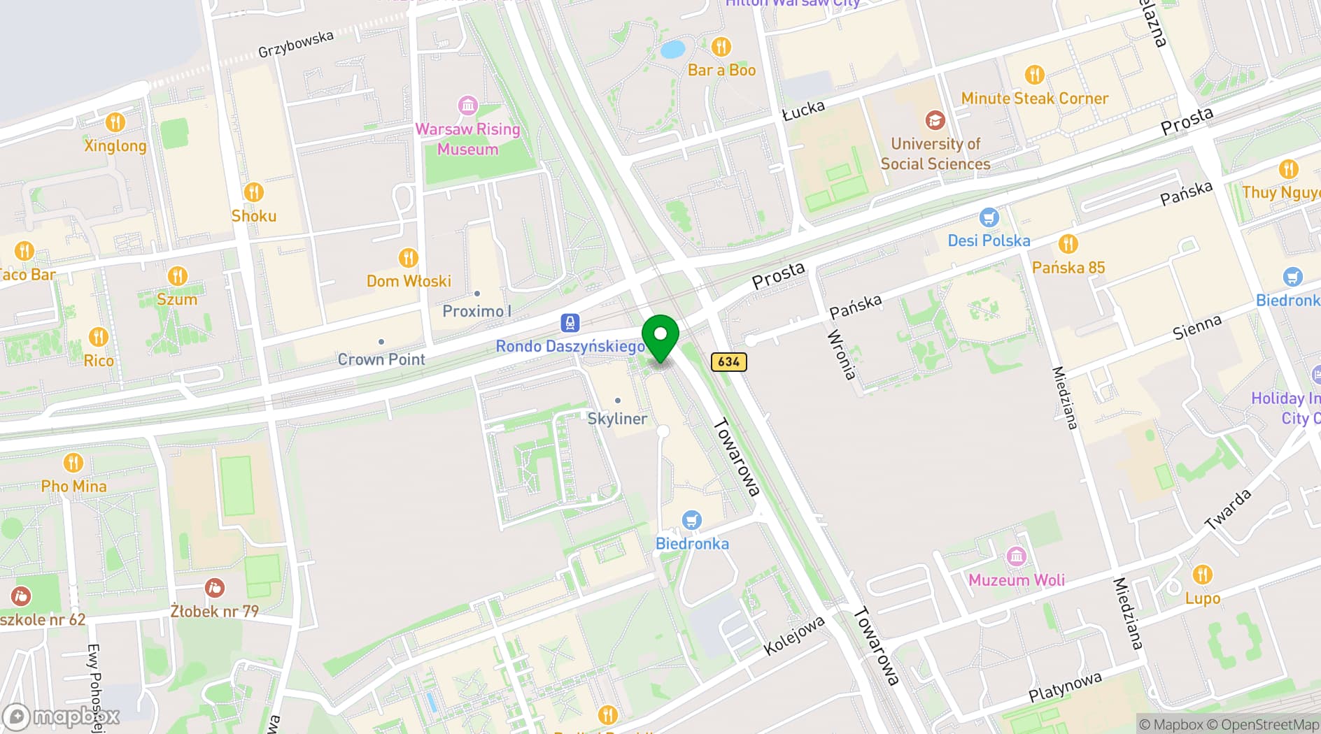 Map showing The Roof Skybar