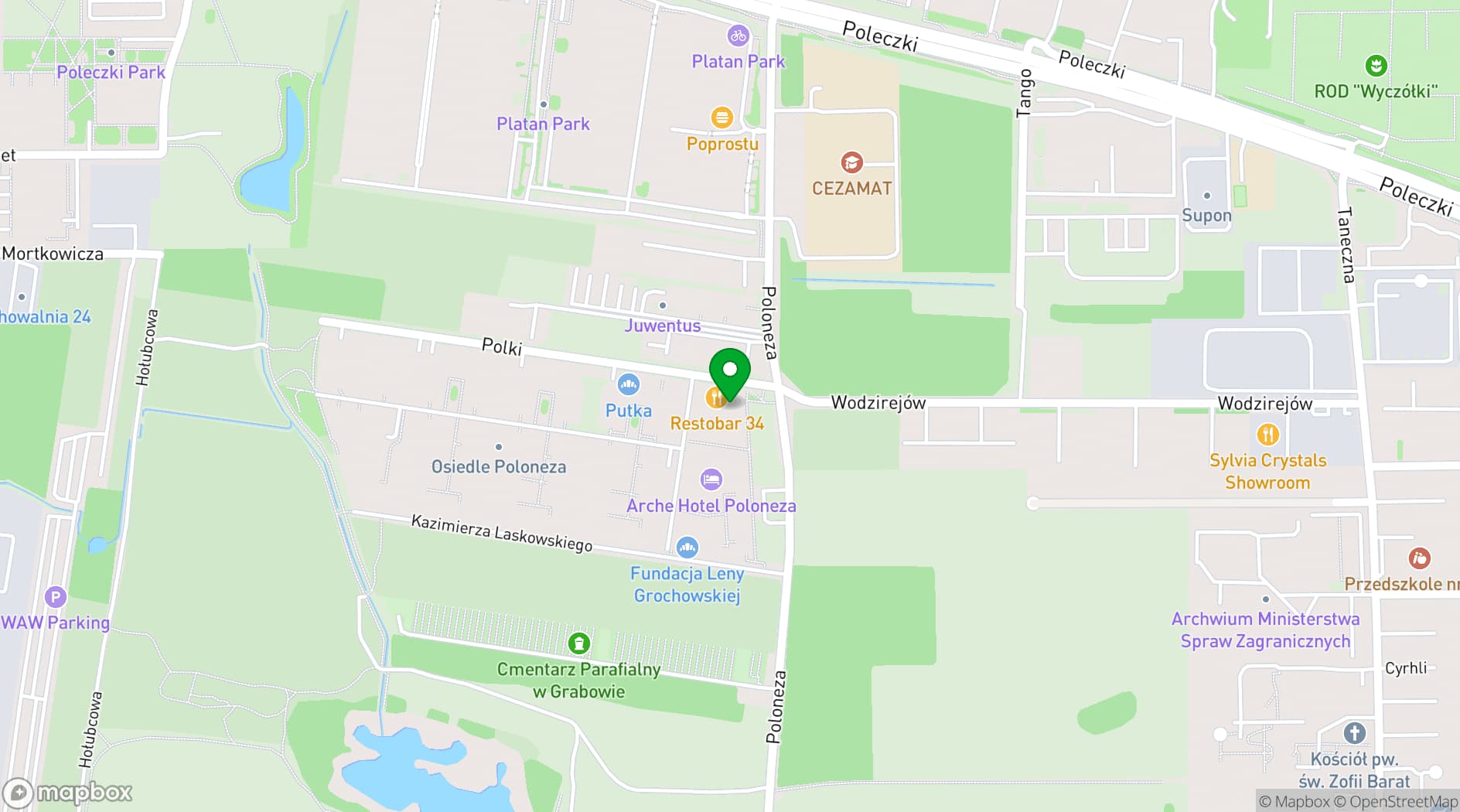 Map showing Arche Hotel Poloneza