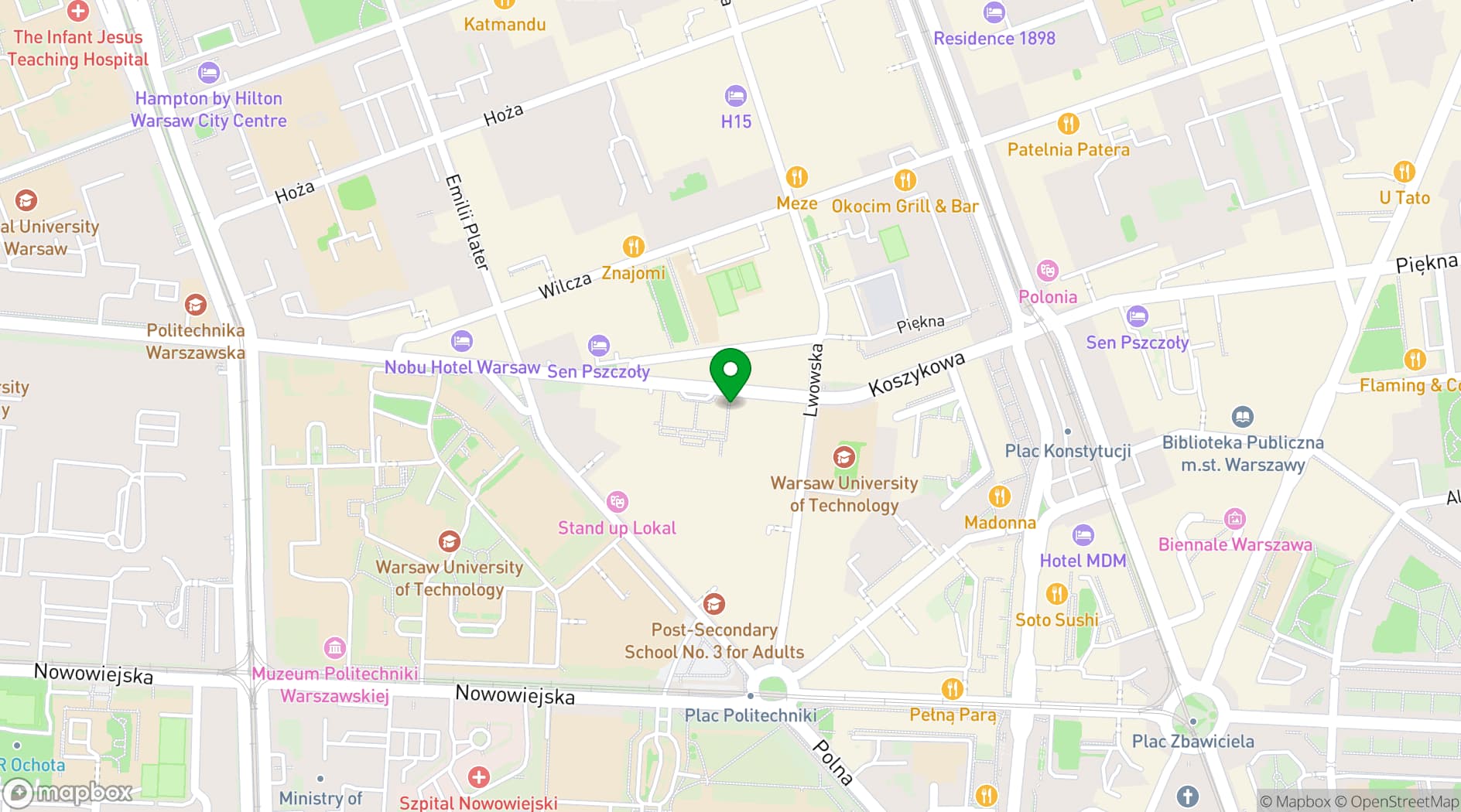 Map showing Mindspace-Koszykowa