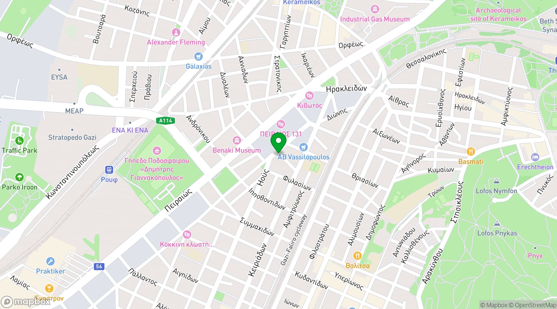 Map showing Regus Athens