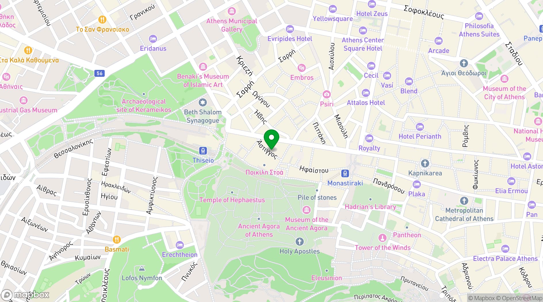 Map showing Makris Athens