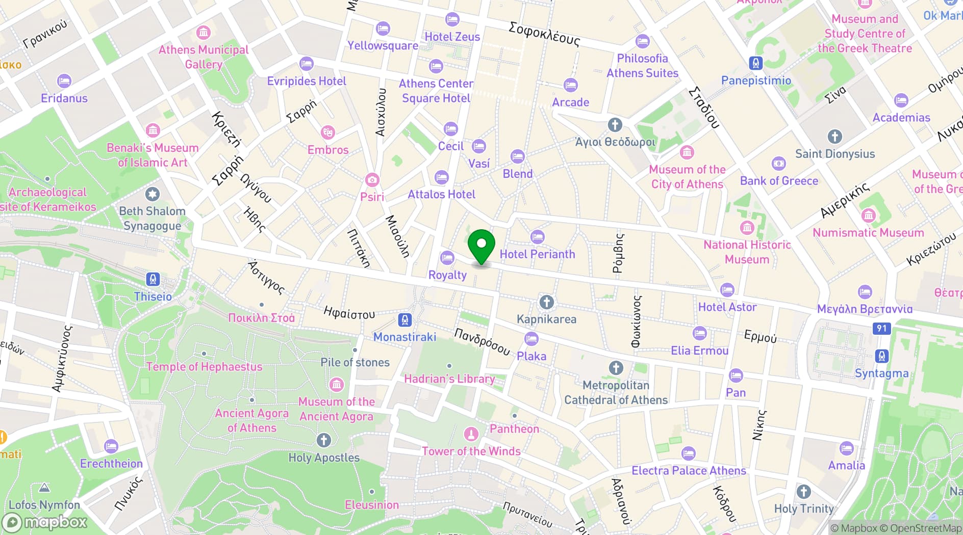Map showing Hellenic Vibes Smart Hotel
