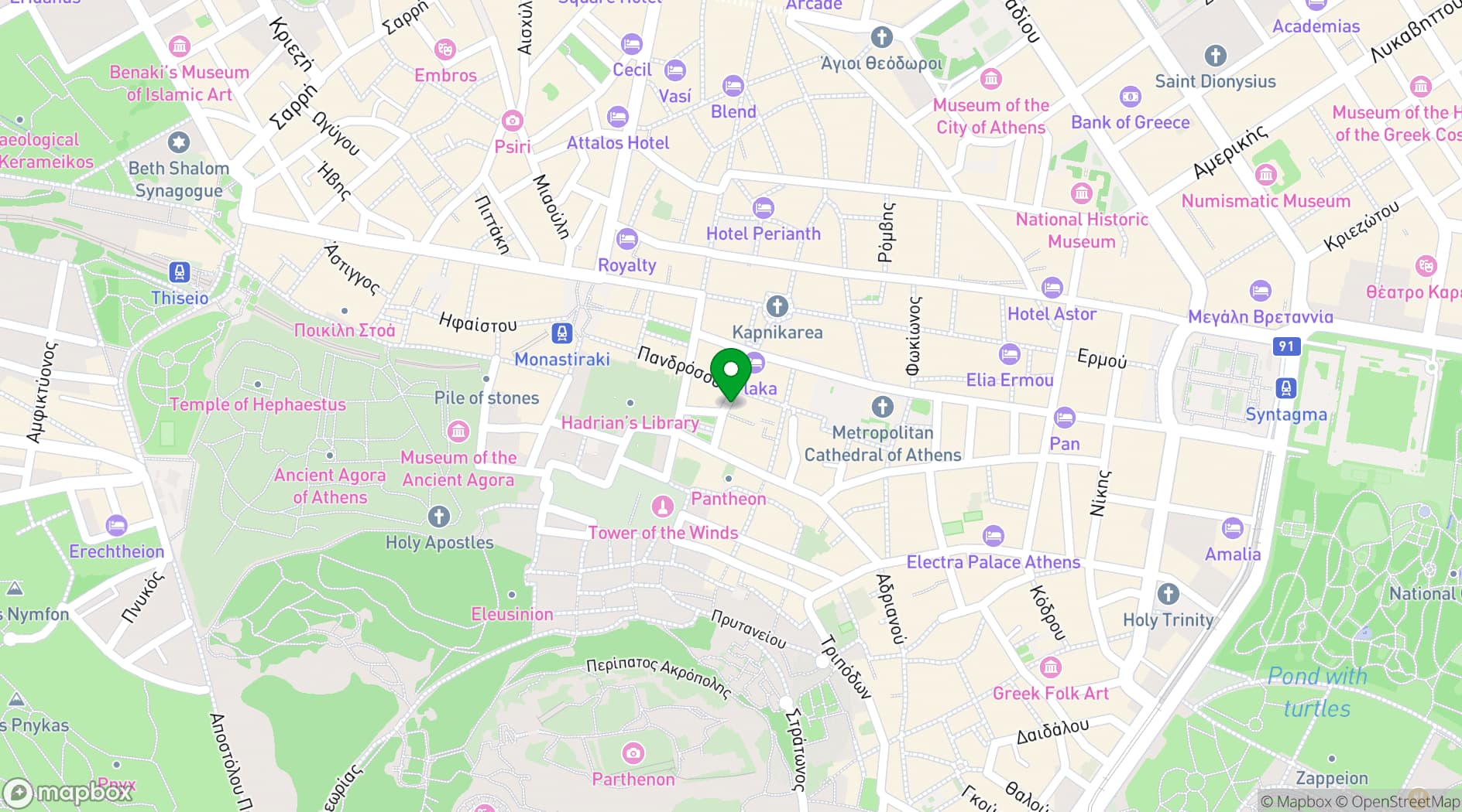 Map showing HUG Creative Spaces