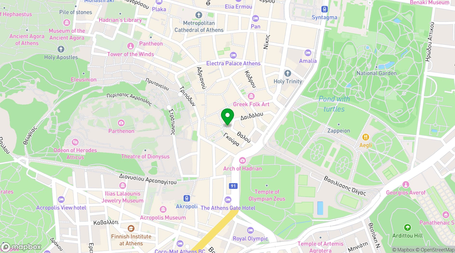 Map showing Adams Hotel
