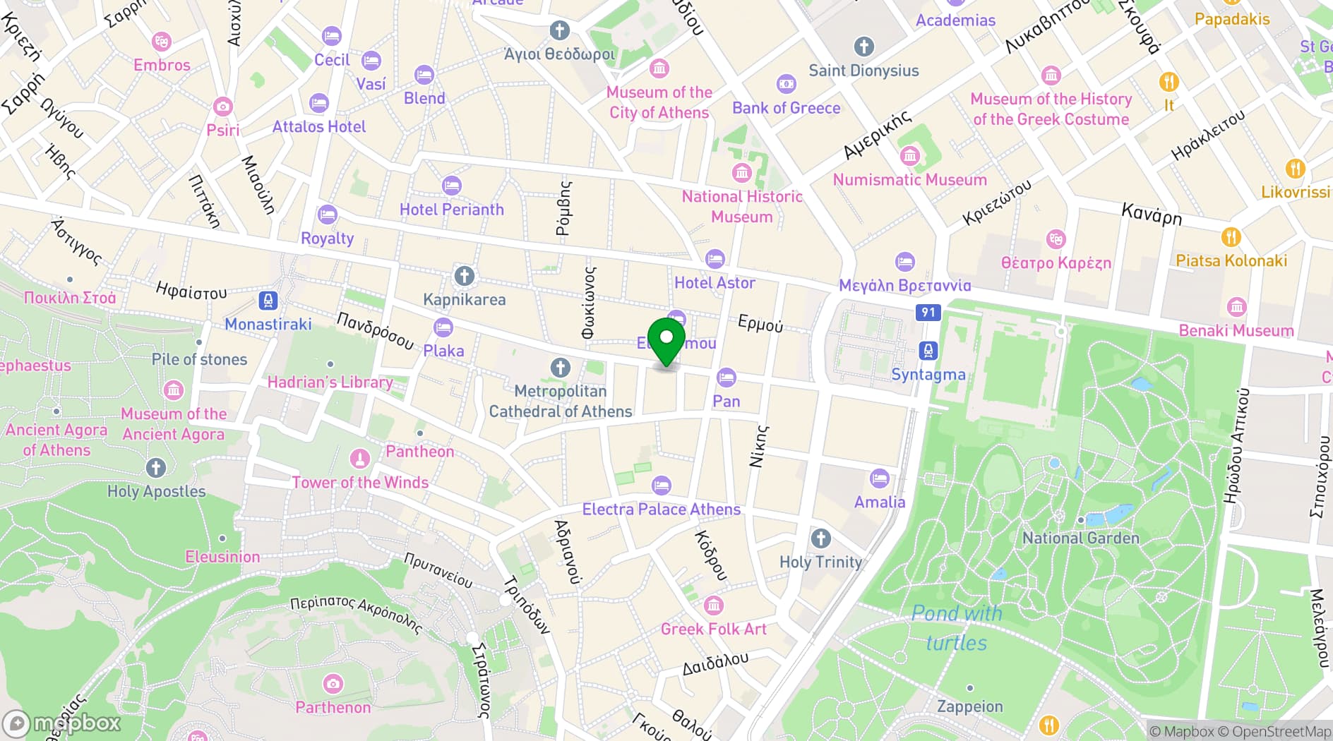 Map showing Athens Ikon