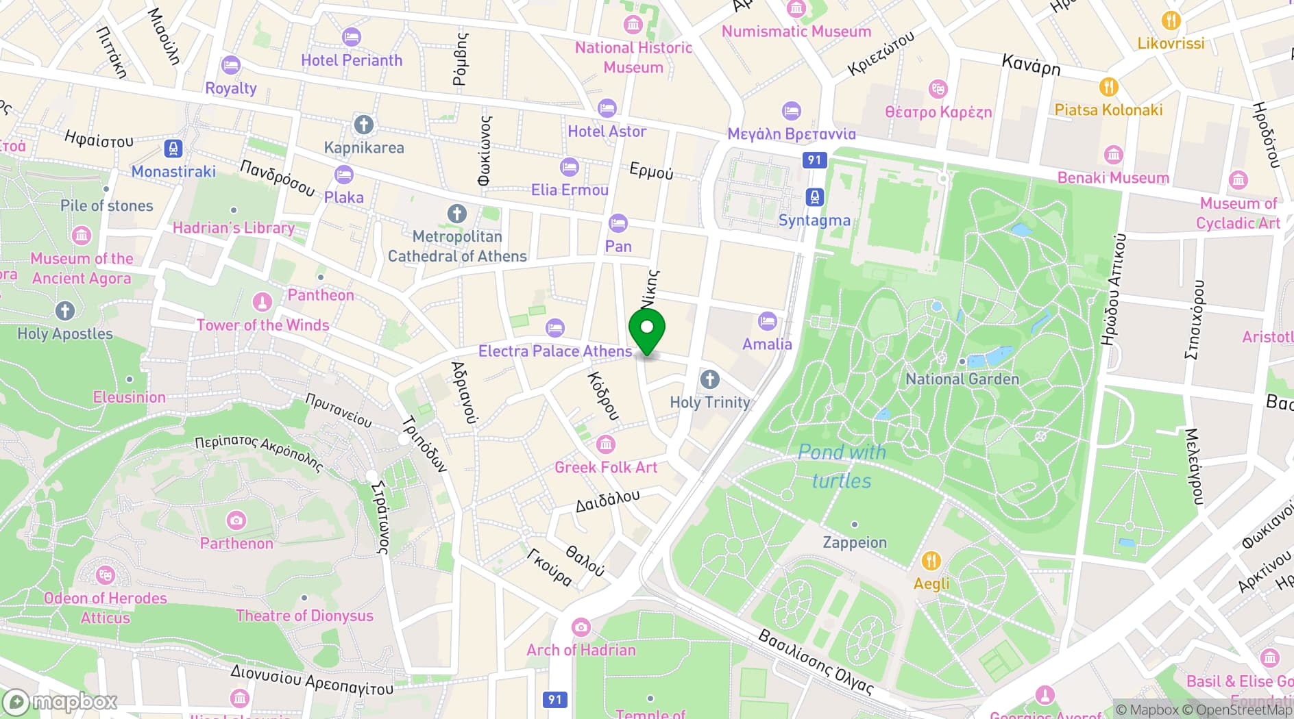 Map showing Okio Restaurant