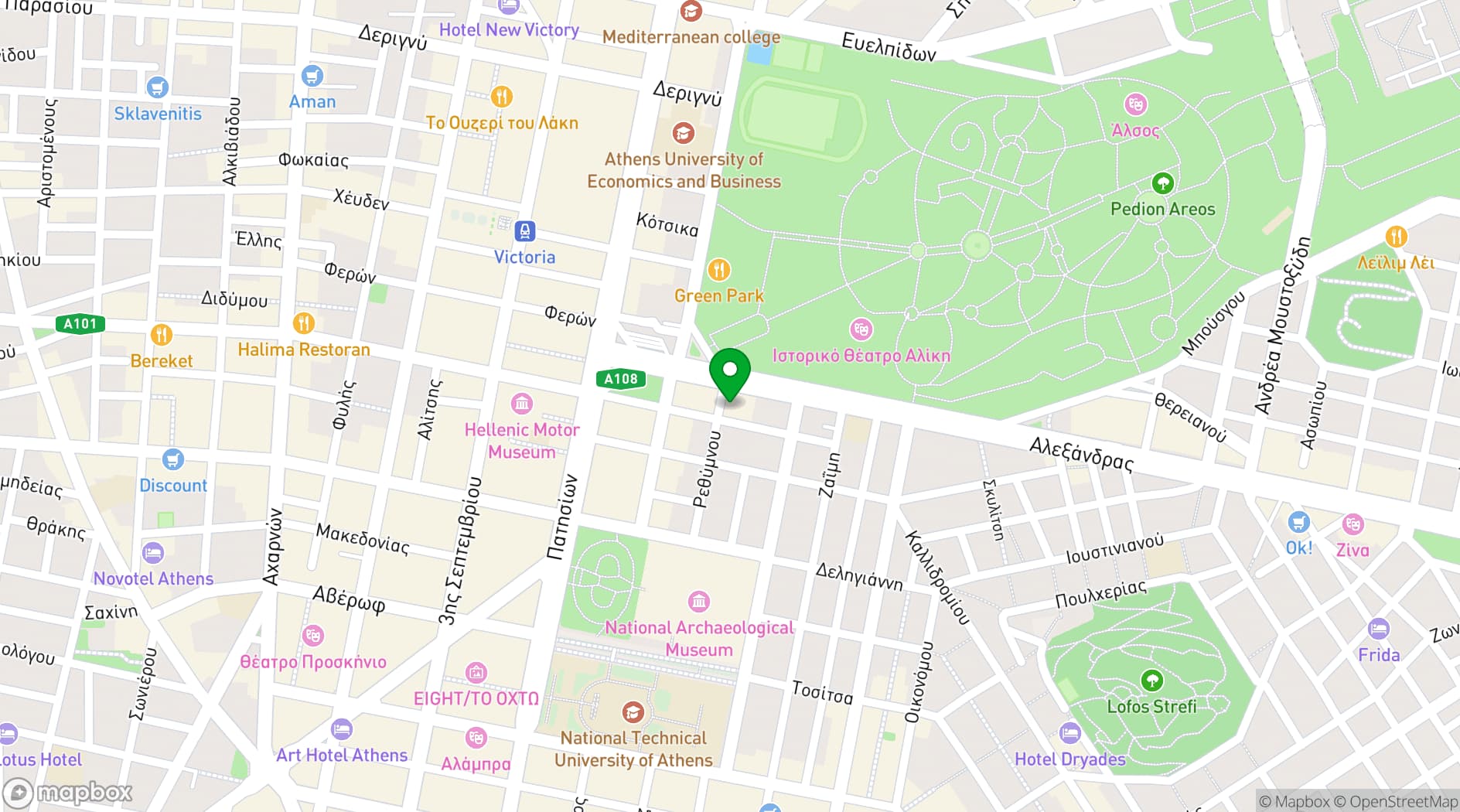 Map showing Radisson Blu Park Hotel, Athens