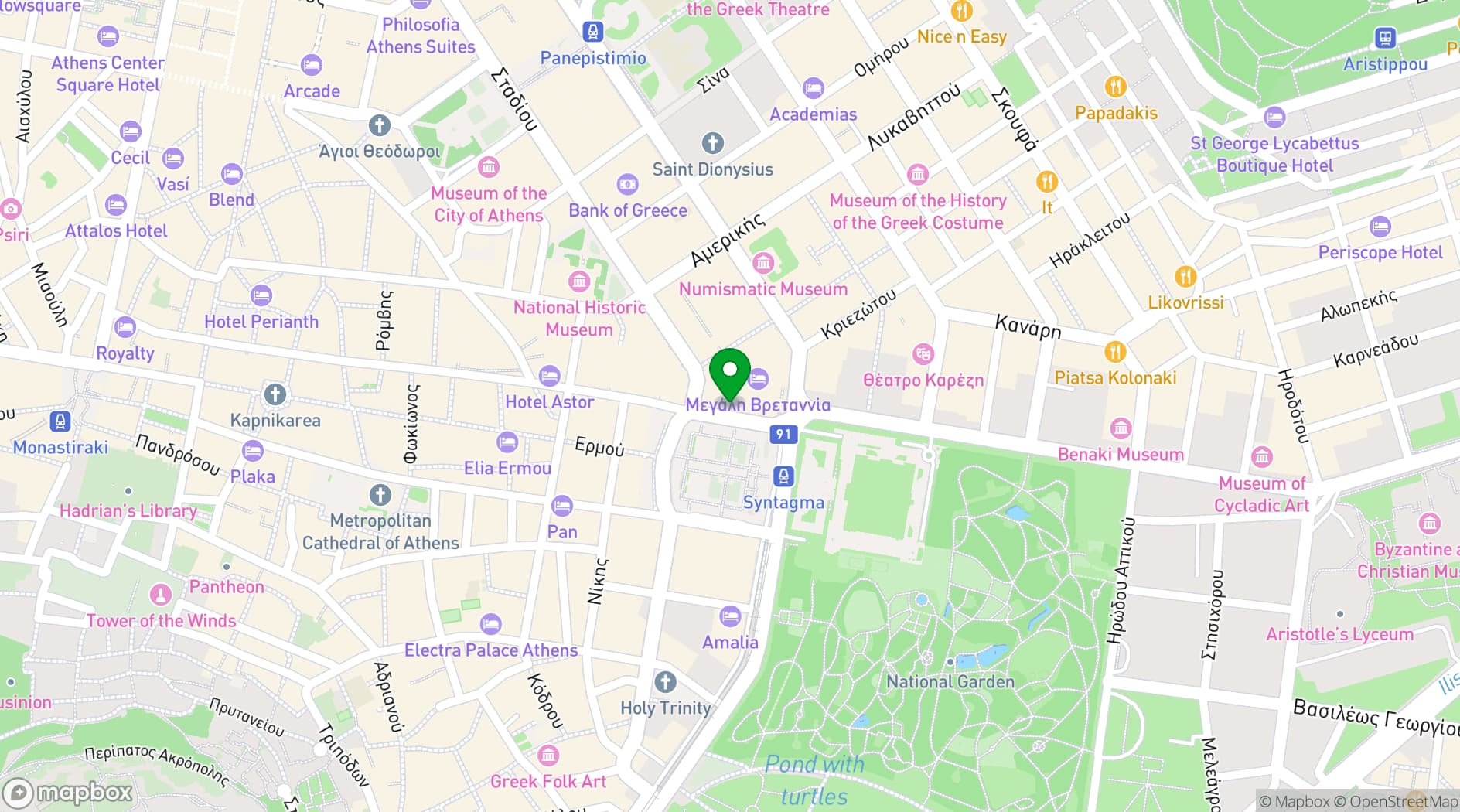 Map showing Tudor Hall Restaurant