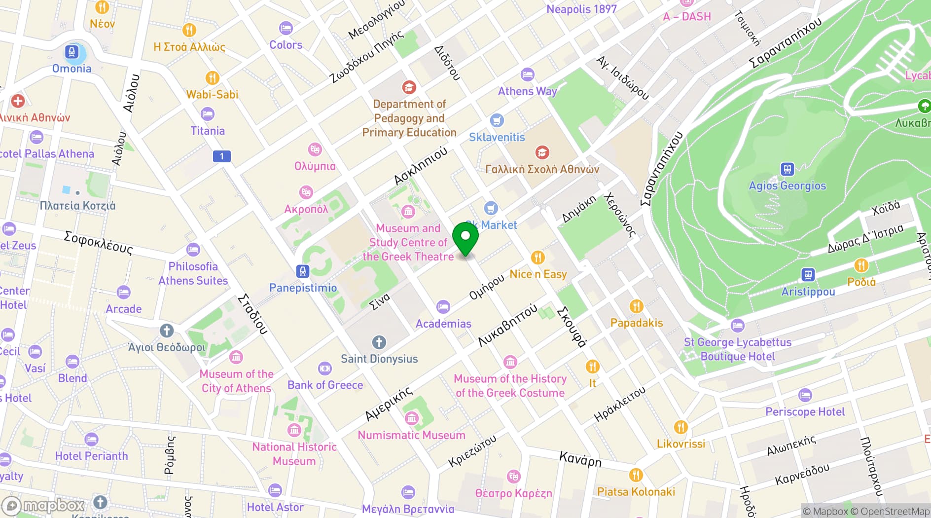 Map showing Spaces Solonos