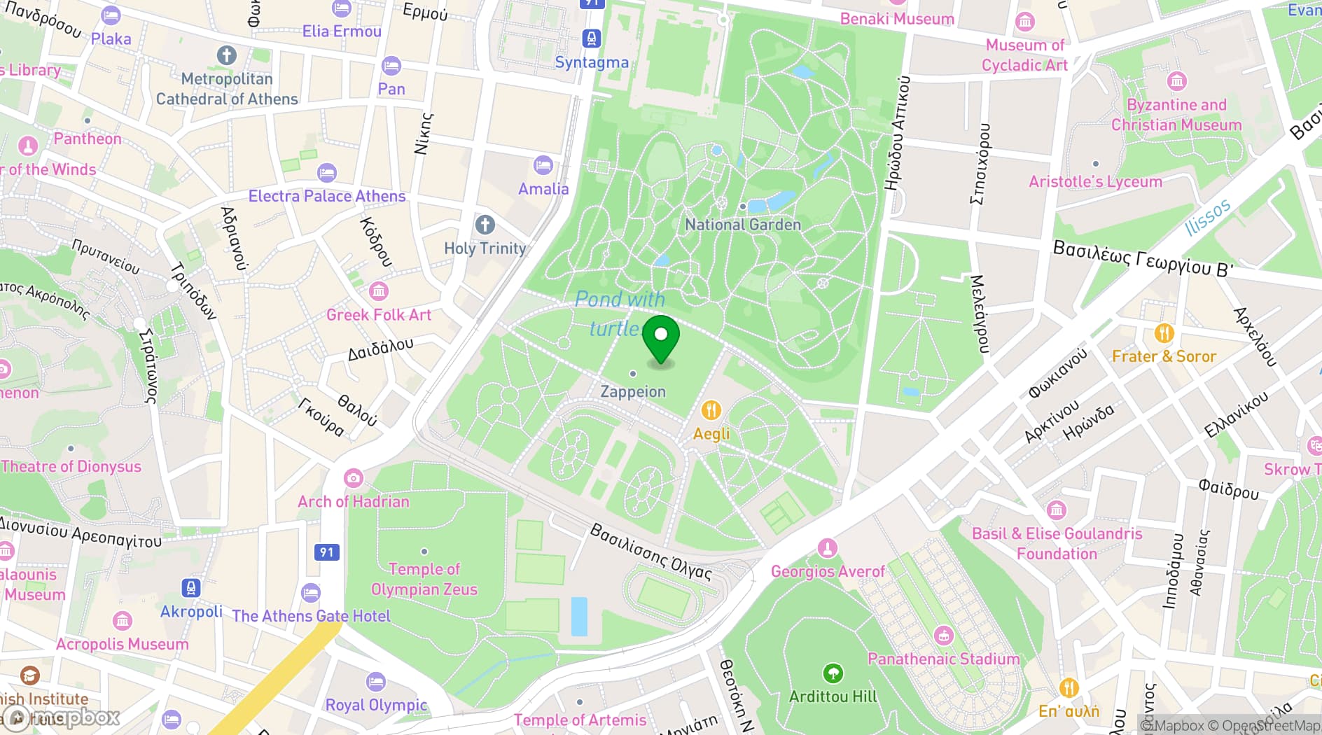 Map showing Zappeion Mansion