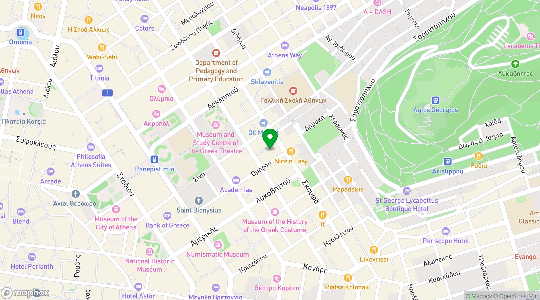 Map showing Shila Athens
