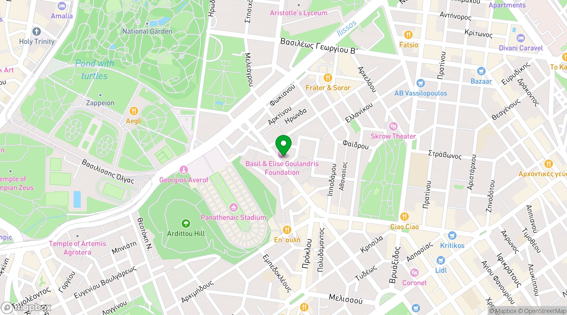 Map showing Basil & Elise Goulandris Foundation