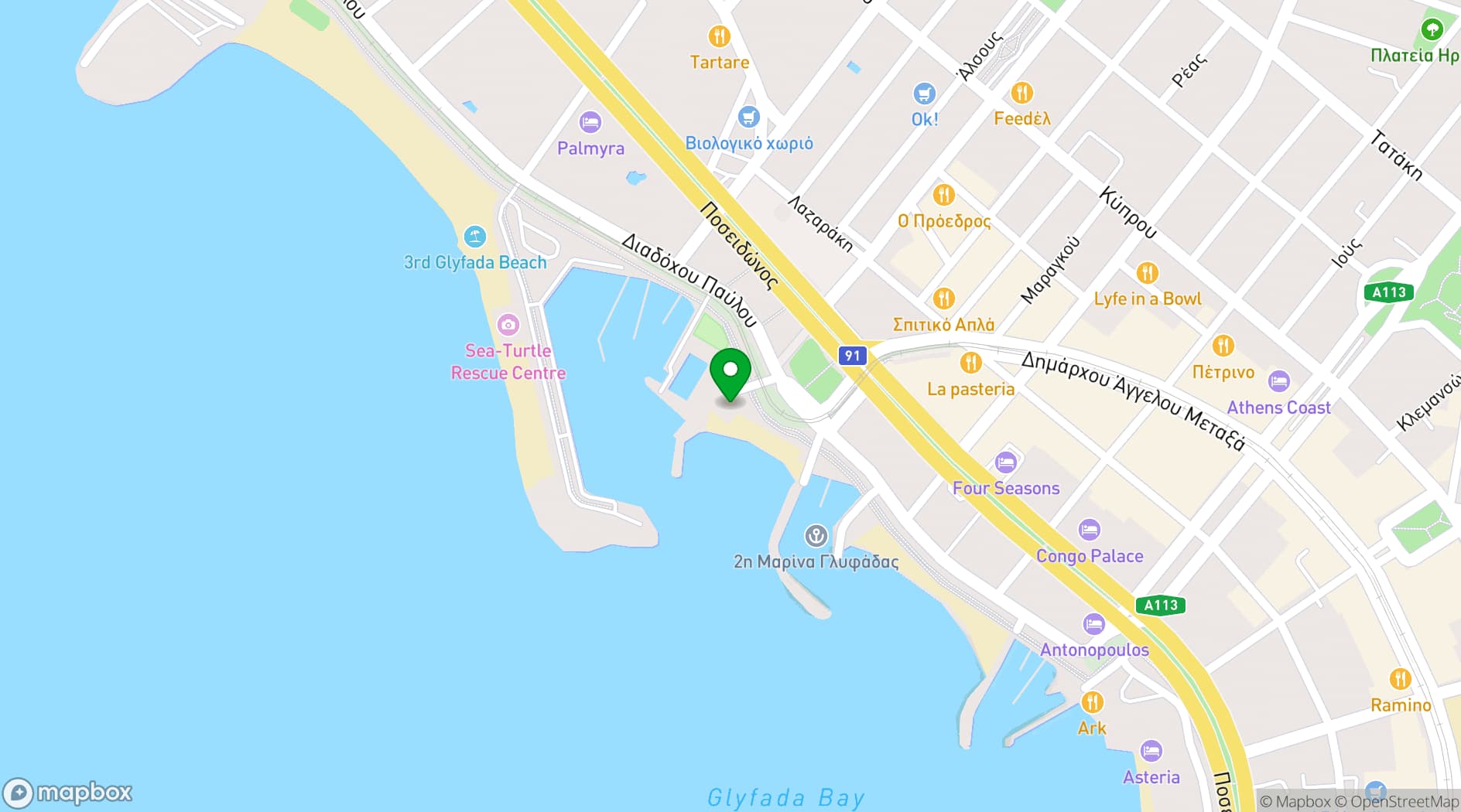 Map showing Caretta Riviera
