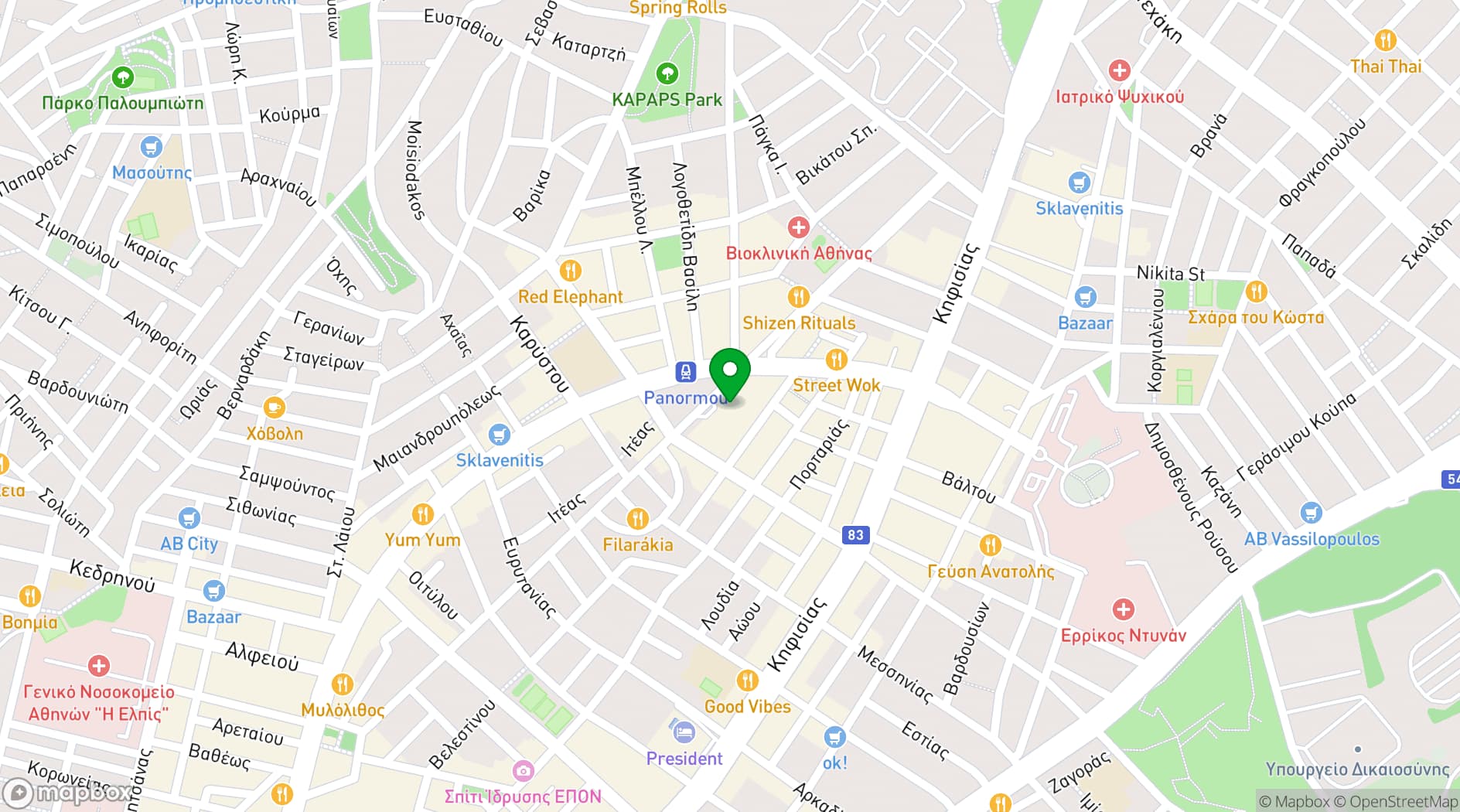 Map showing Deos Athens