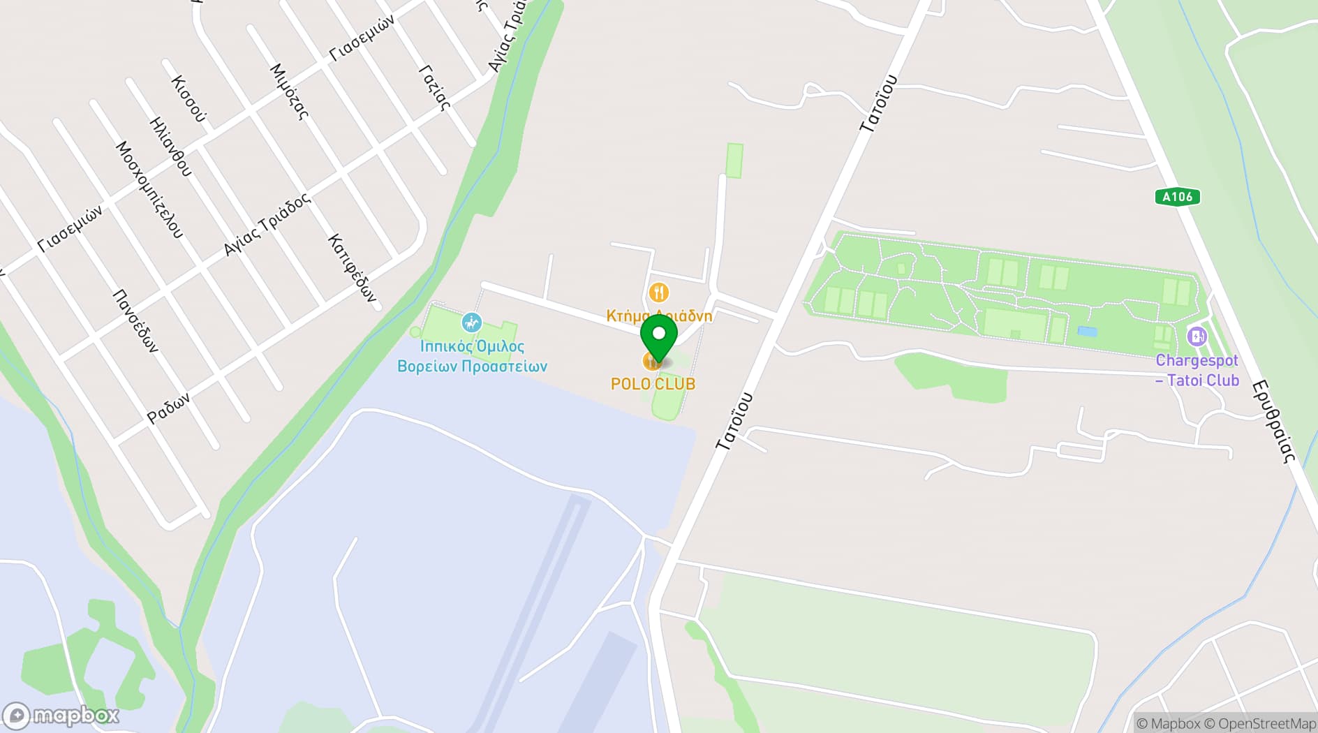 Map showing Polo Club