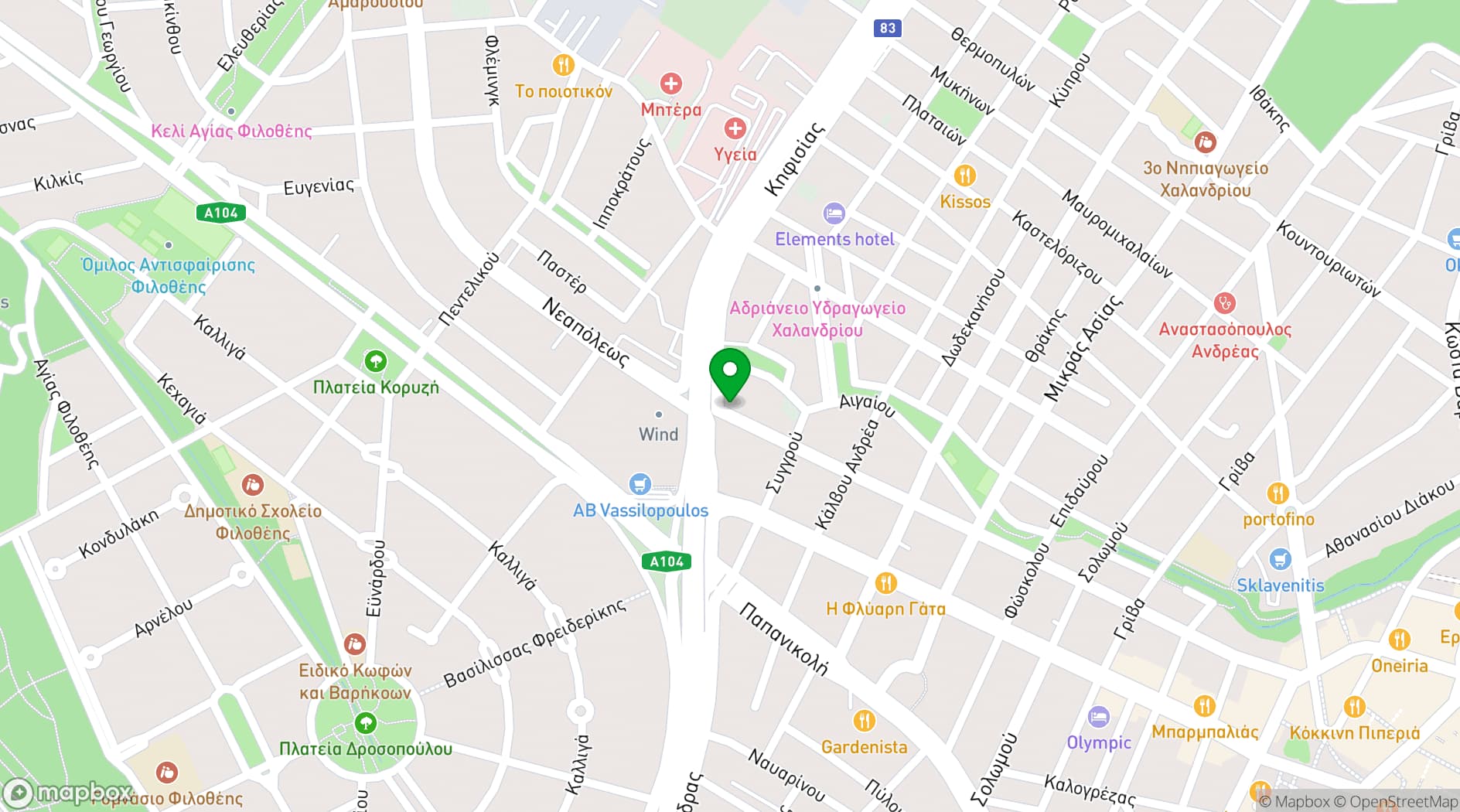 Map showing A-Office Facilities
