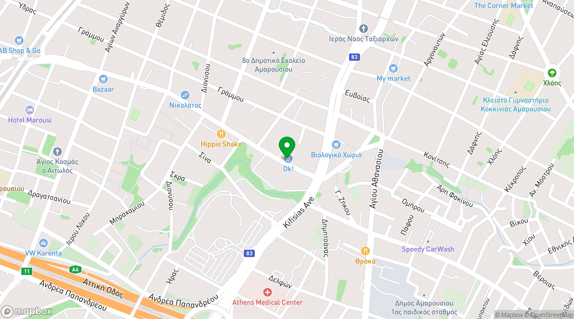 Map showing Spaces Green Plaza