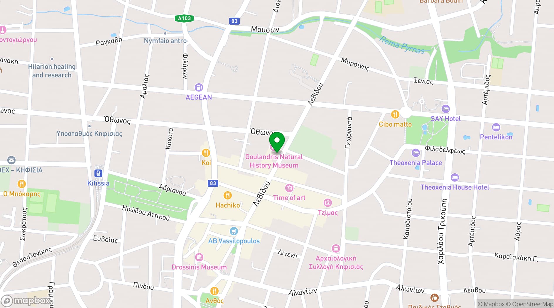 Map showing Rick's American Steakhouse
