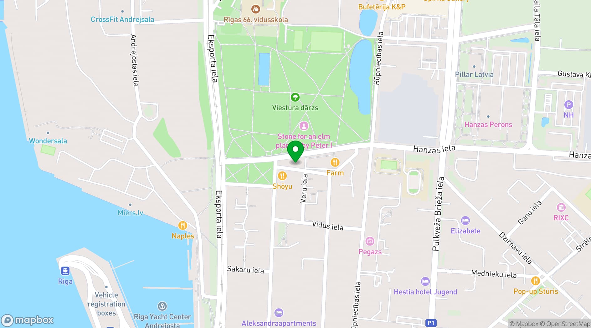 Map showing A22 Hotel