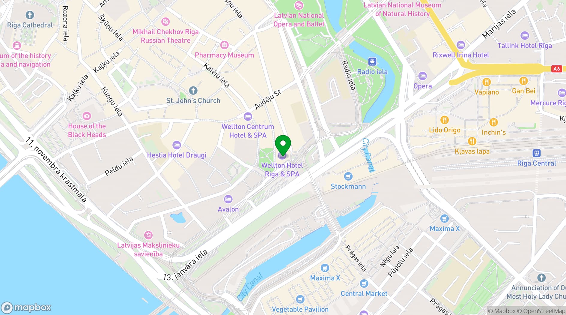 Map showing  Wellton Riverside Spa Hotel