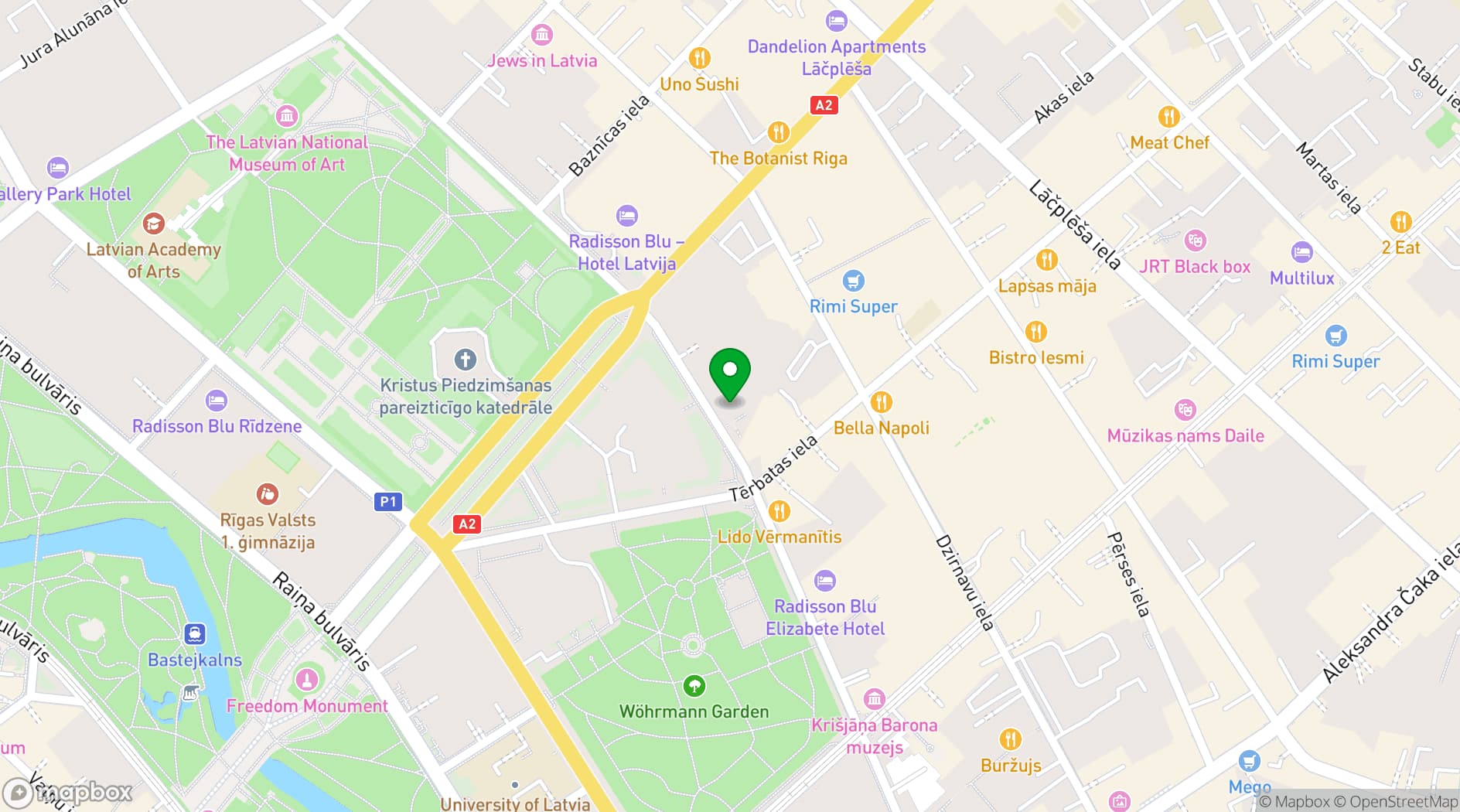 Map showing Splendid Palace
