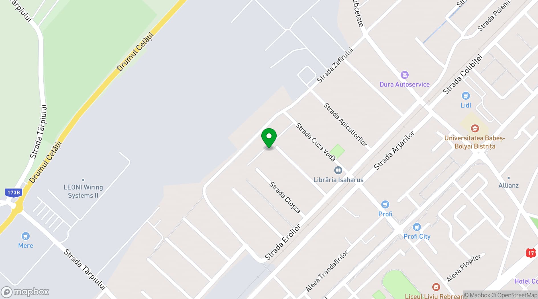 Map showing Hotel Bistrita
