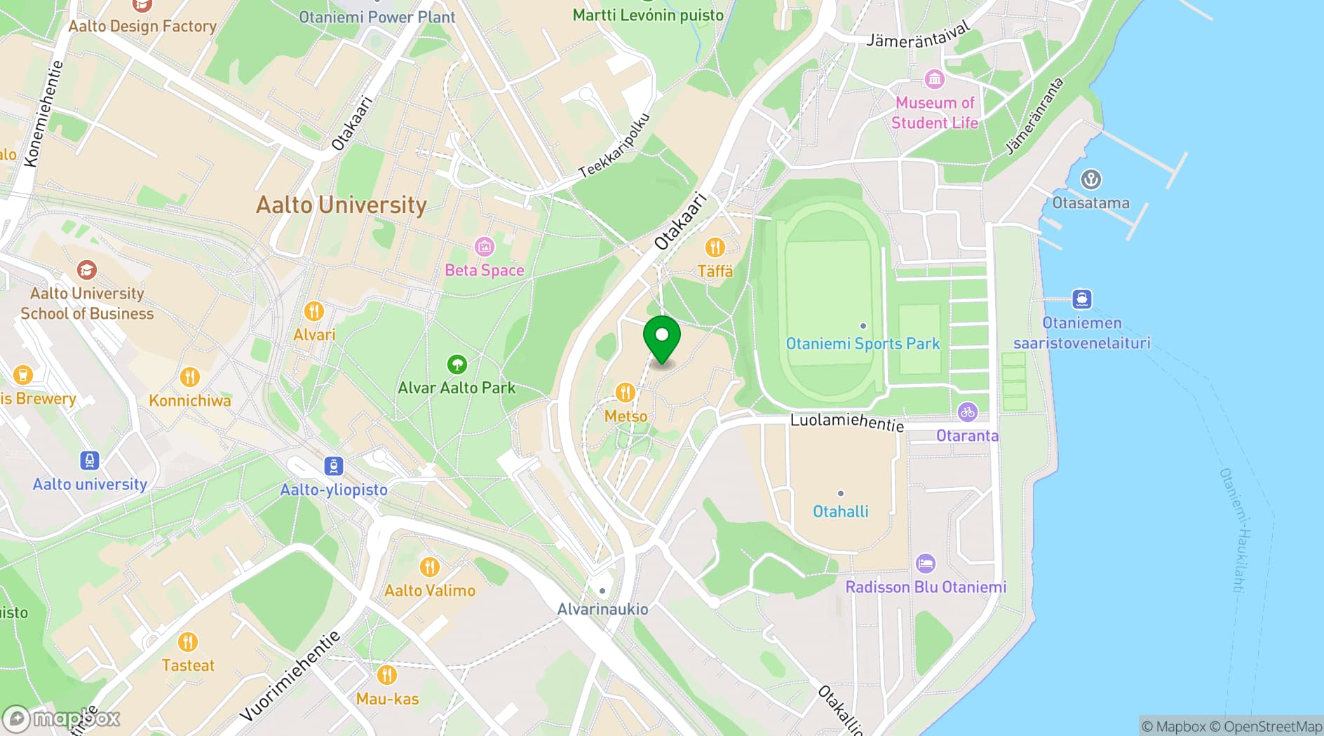 Map showing Dipoli