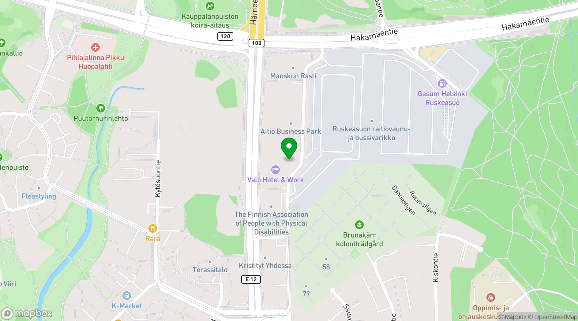 Map showing Bistro ELO
