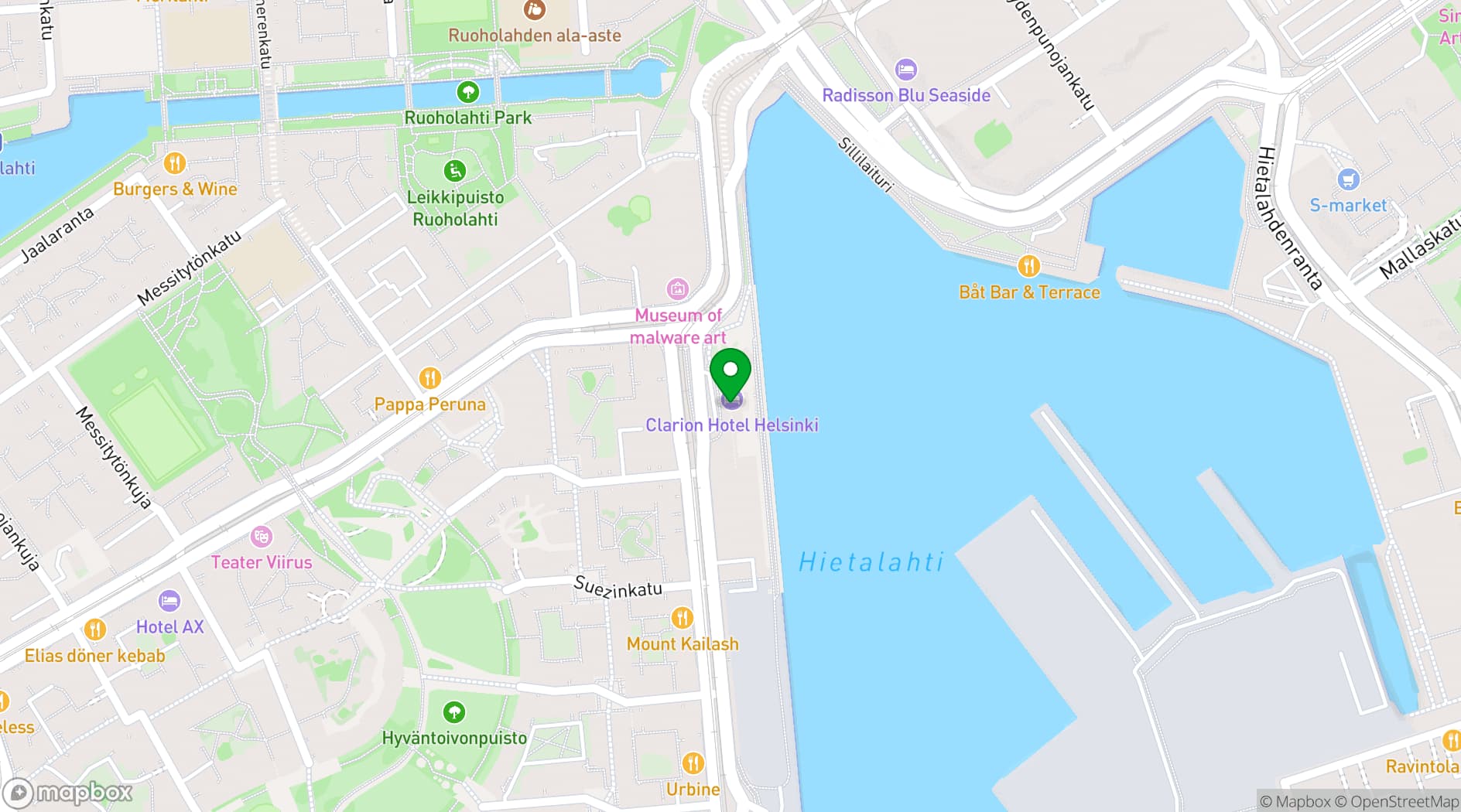 Map showing Clarion Hotel