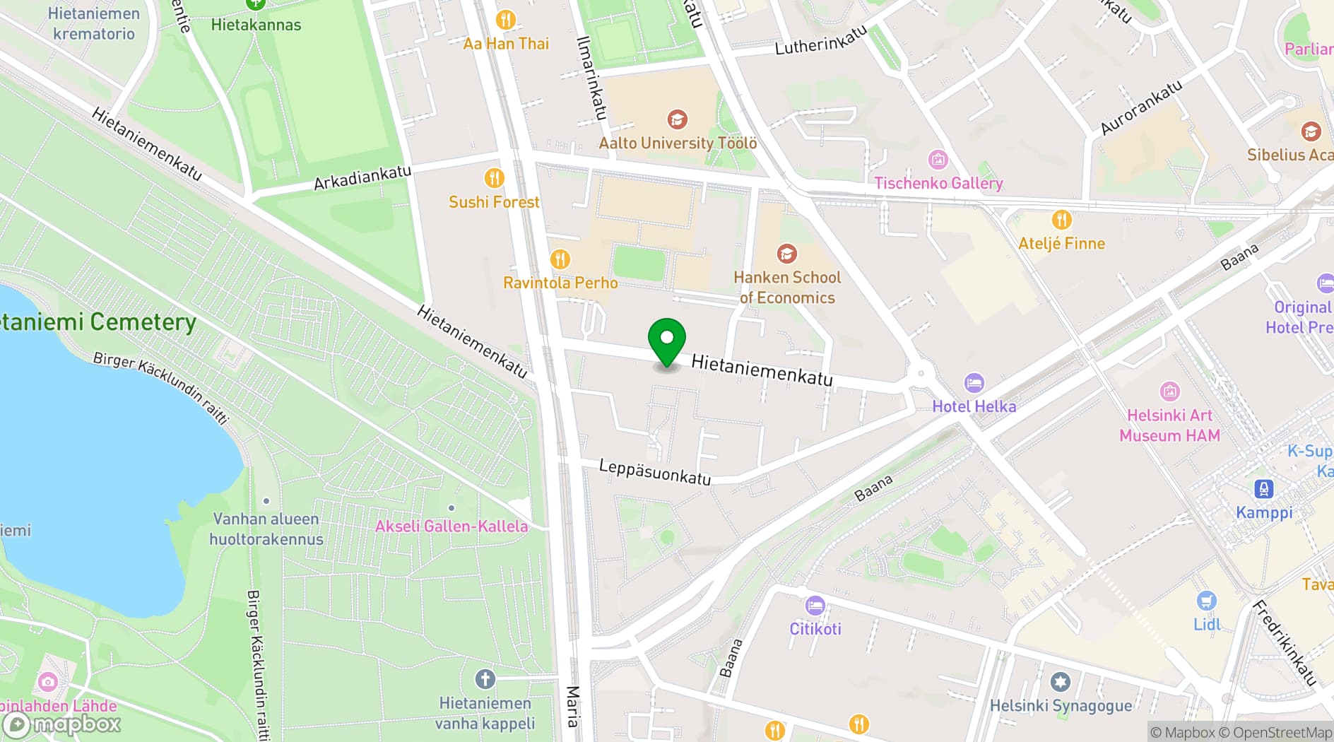 Map showing Ravintolasali - Ravintola Domus