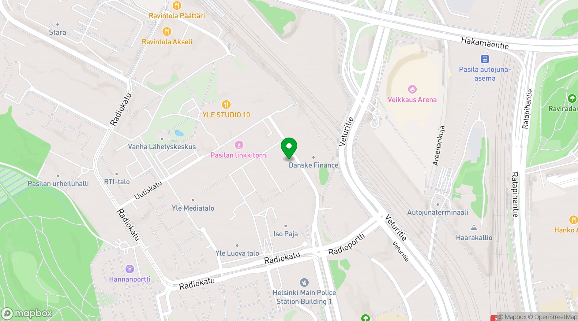 Map showing Pasilan Linkki