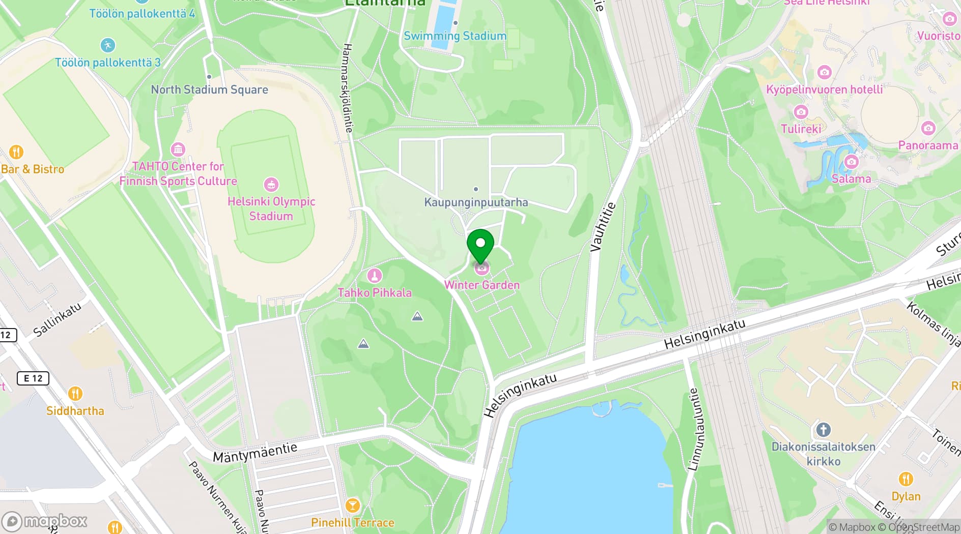 Map showing The Winter Garden
