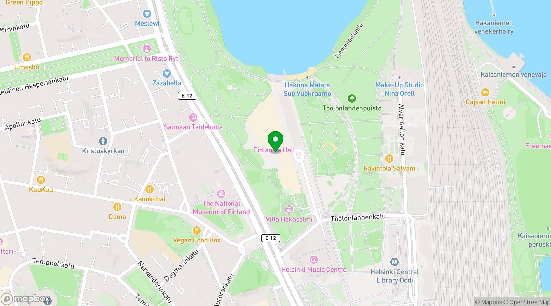 Map showing Finlandia Hall