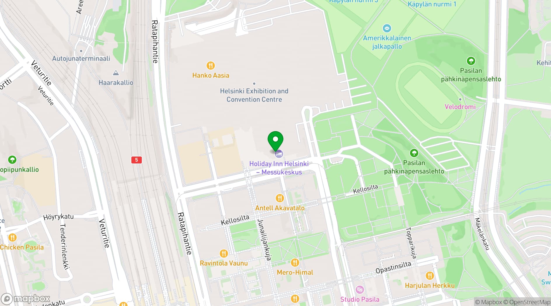 Map showing Holiday Inn Helsinki - Expo